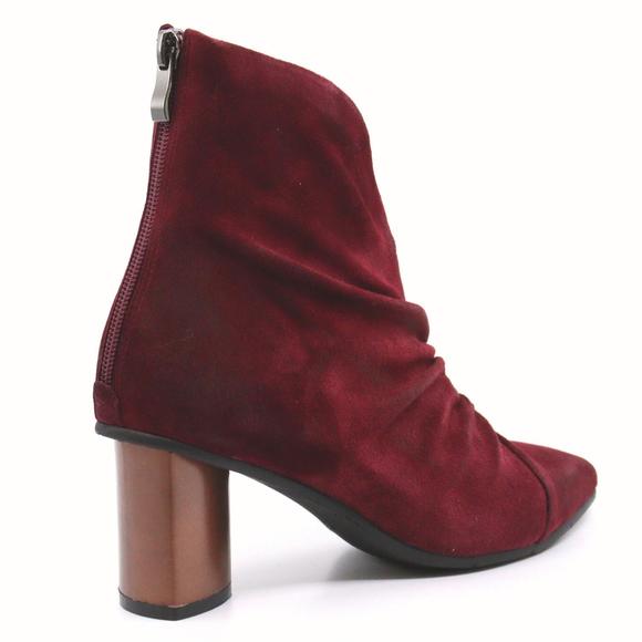NEW ANTELOPE hetty suede heel boots in bordeaux - Picture 8 of 9